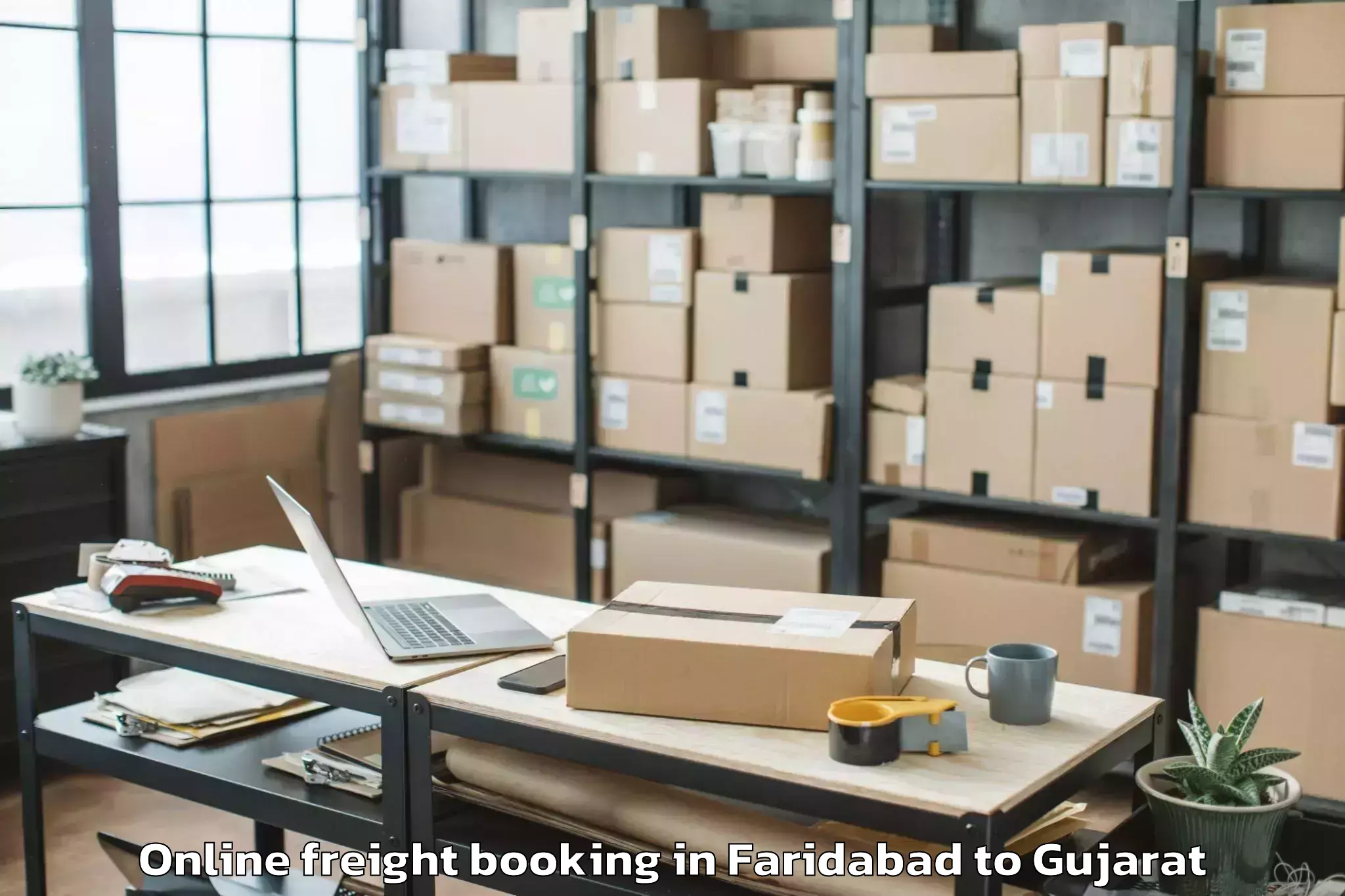 Book Faridabad to Kadodara Online Freight Booking